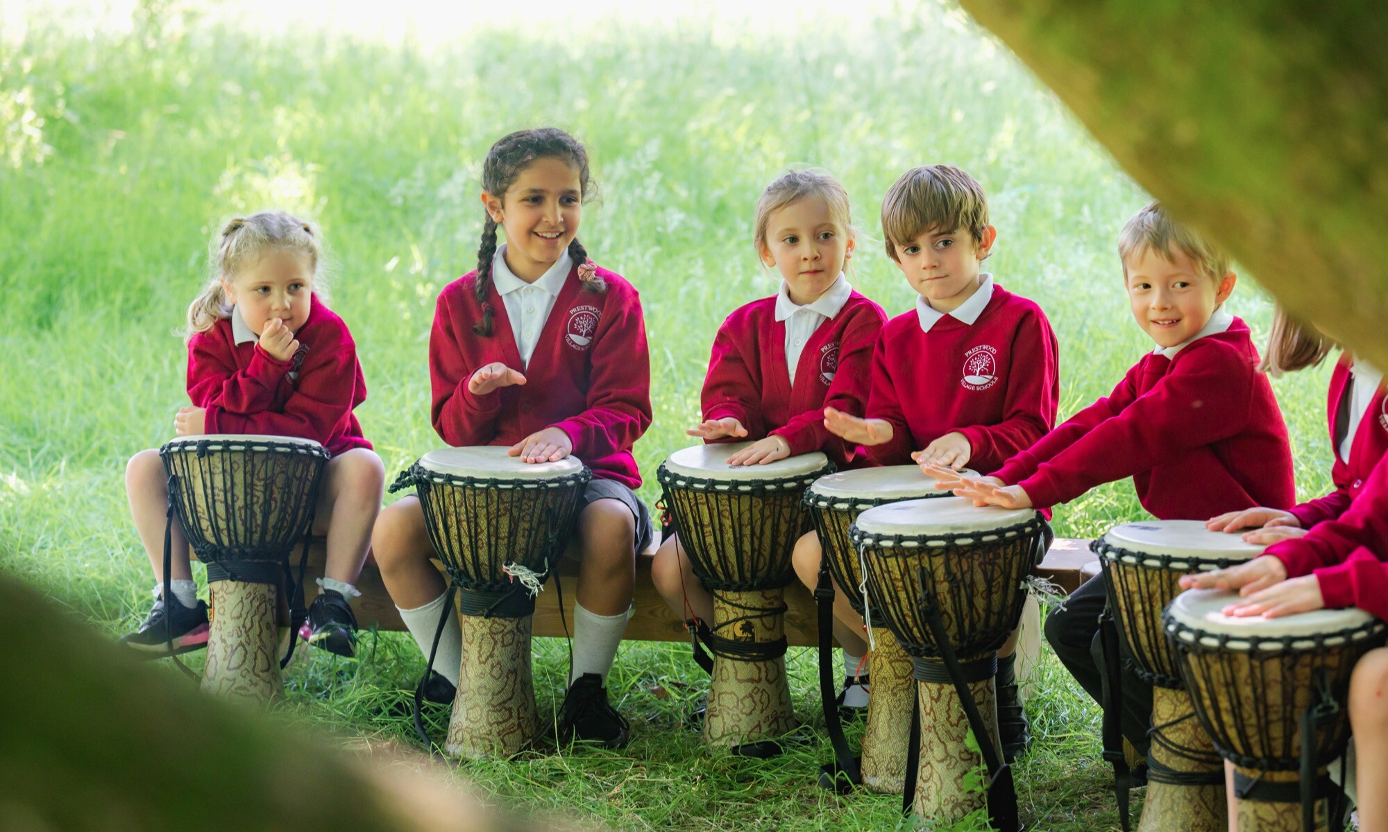 Great Learners Trust pupils playing the drums