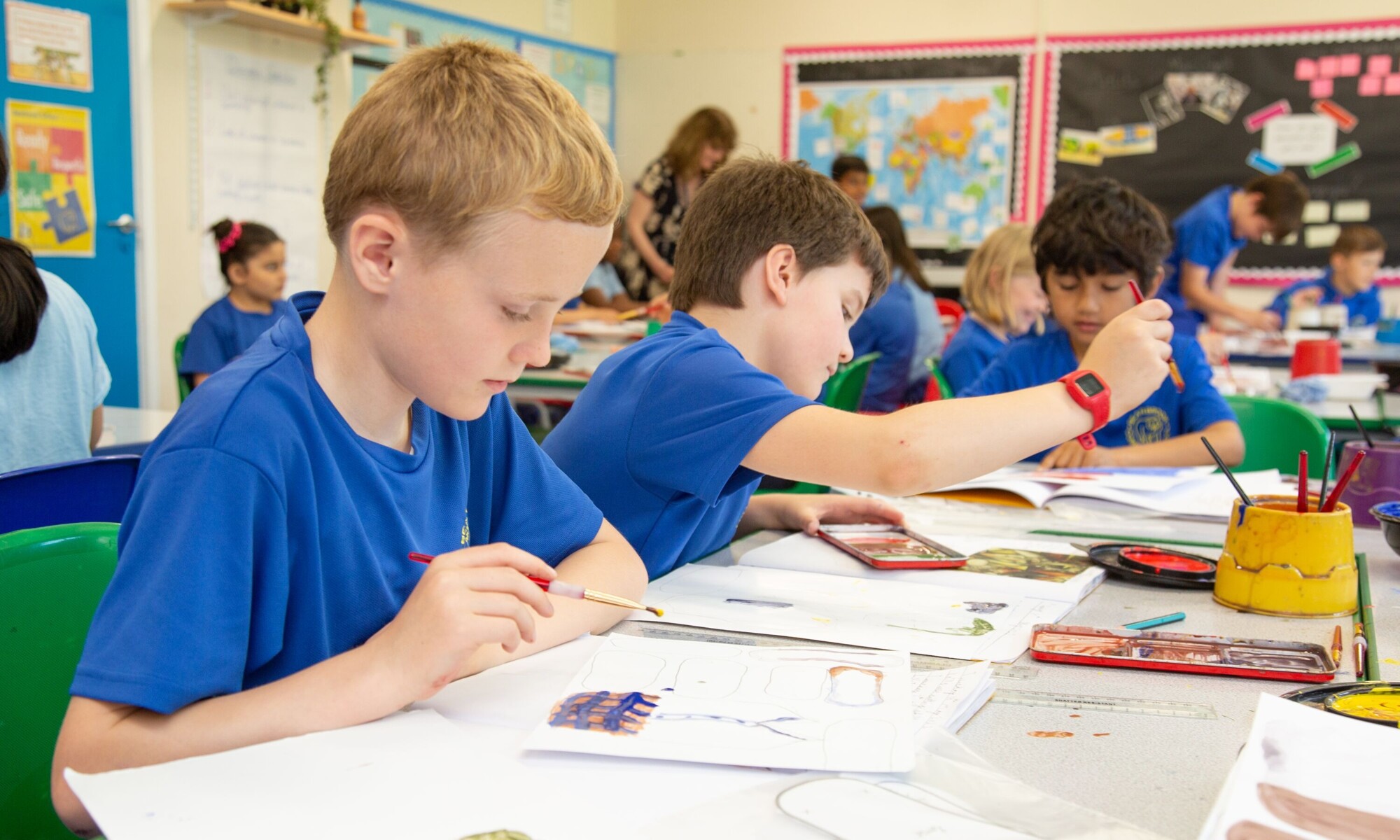 Great Learners Trust pupils in an art lesson